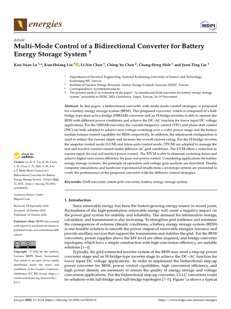 Multi-Mode Control for Bidirectional Converters | PDF | Power Inverter ...