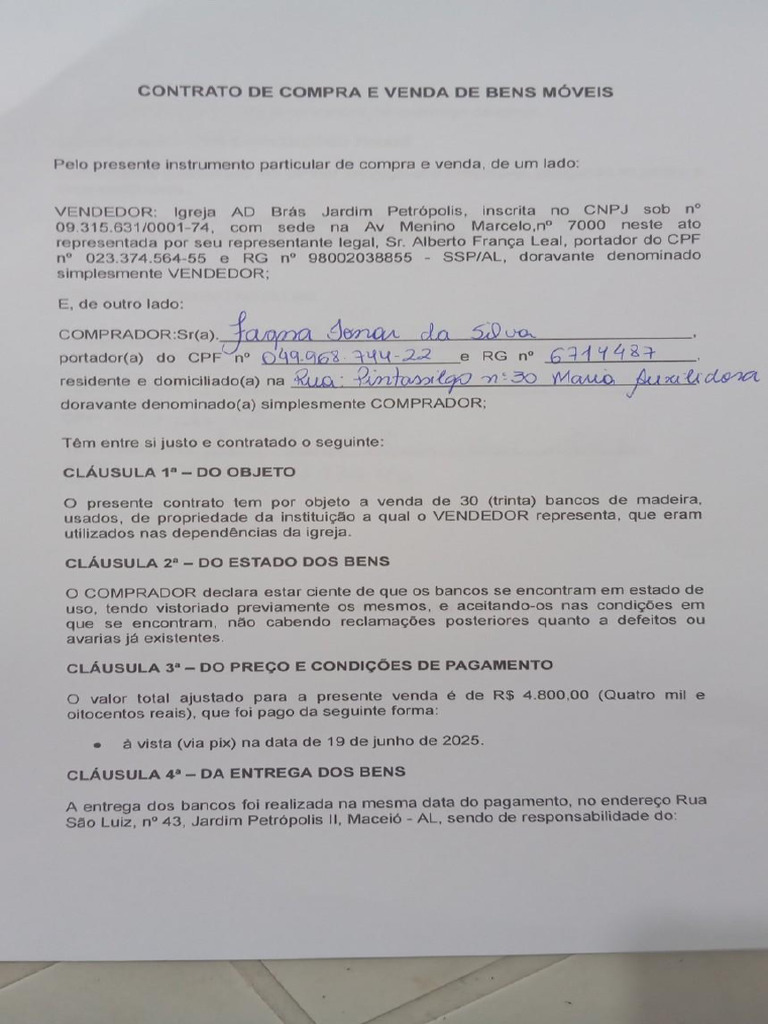 Contrato Compra e Venda | PDF