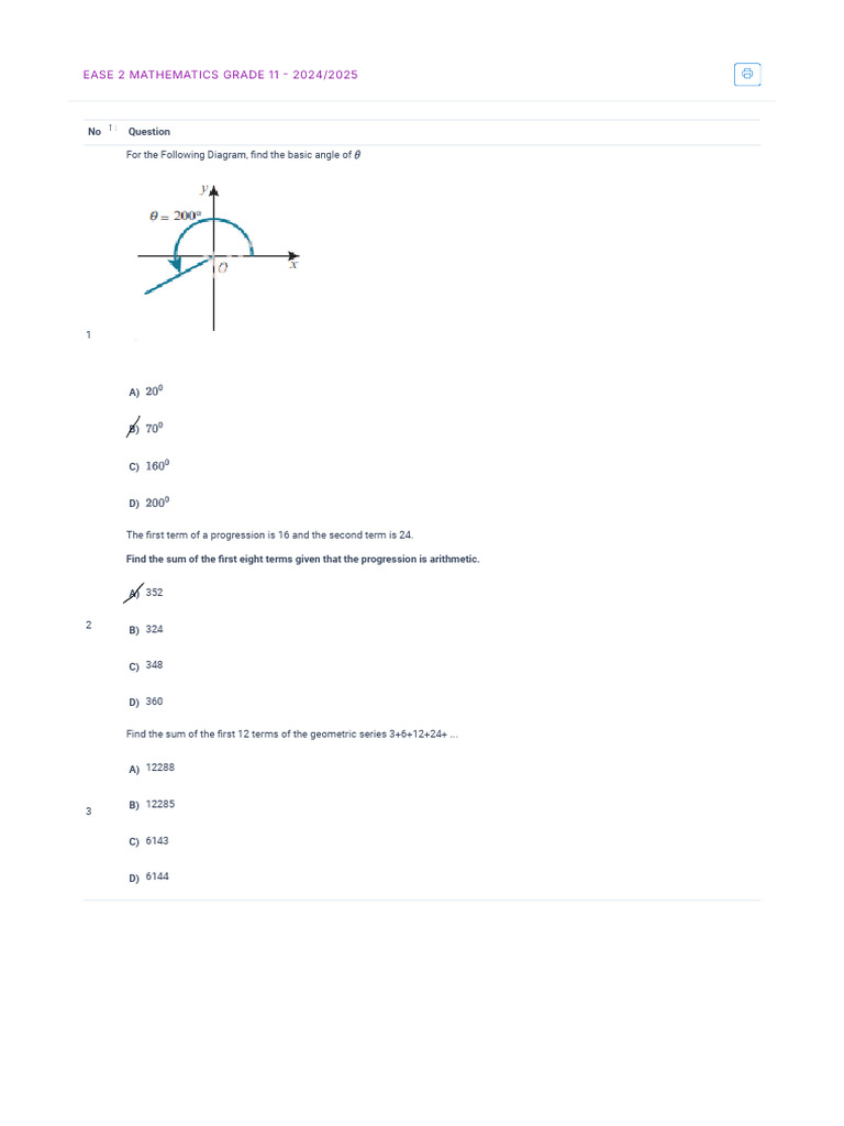 EASE 2 MATH GRADE 11 - 2024-2025 | PDF | Mathematics | Mathematical ...