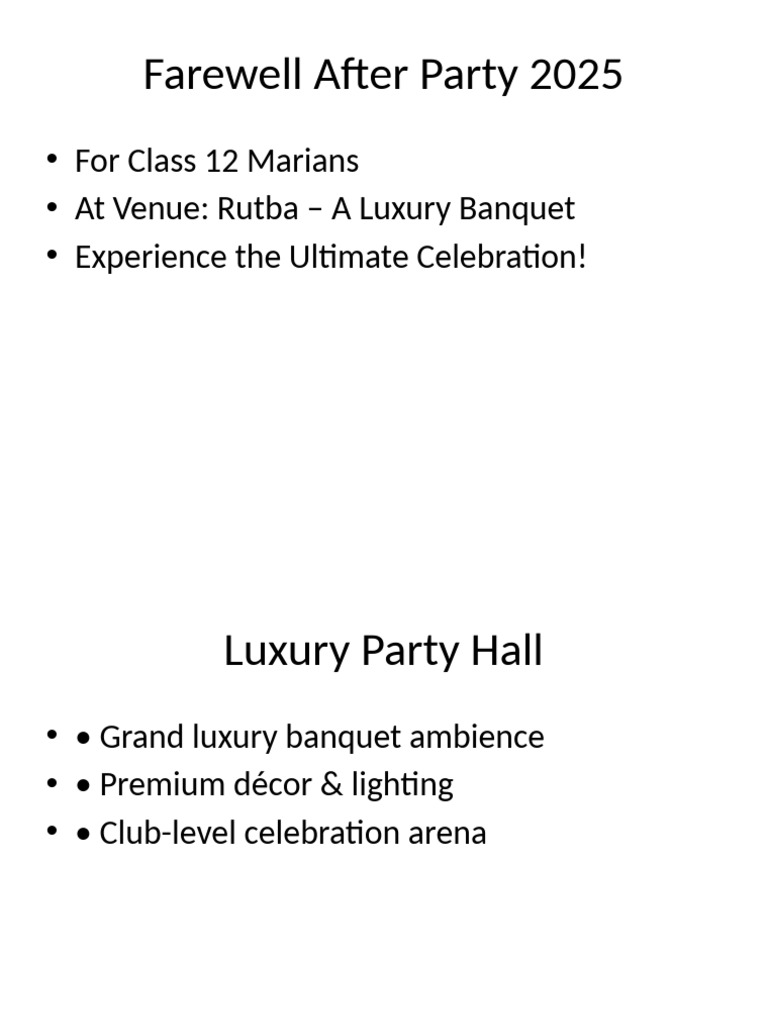 Class 12 Farewell Party 2025 Details | PDF
