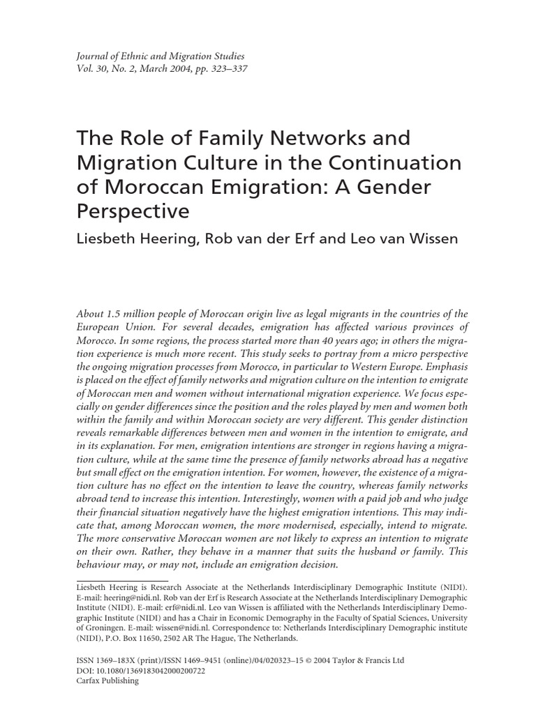 Moroccan Emigration: Gender Perspectives | PDF | Human Migration ...