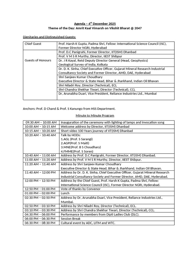 Amrit Kaal Vimarsh Agenda 2025 | PDF