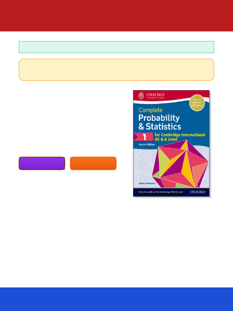 Complete Probability & Statistics 1 For Cambridge International AS & A ...