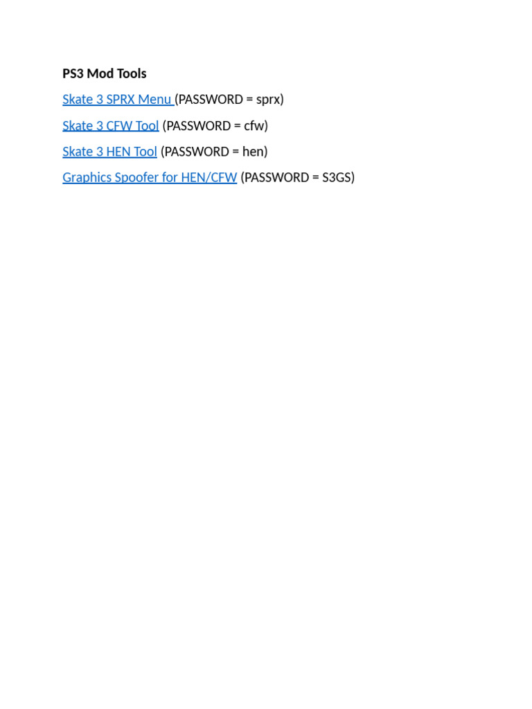 Skate 3 PS3 Mod Tools and Downloads | PDF