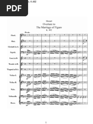 Opera Mozart Las Bodas De Figaro Obertura Partitura Music Score The Marriage Of Figaro Adaptations Of Works scribd