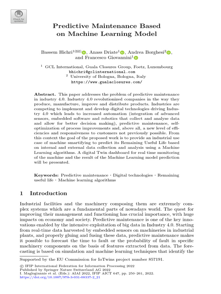 31 - Predictive Maintenance Based On Machine Learning Model | PDF ...