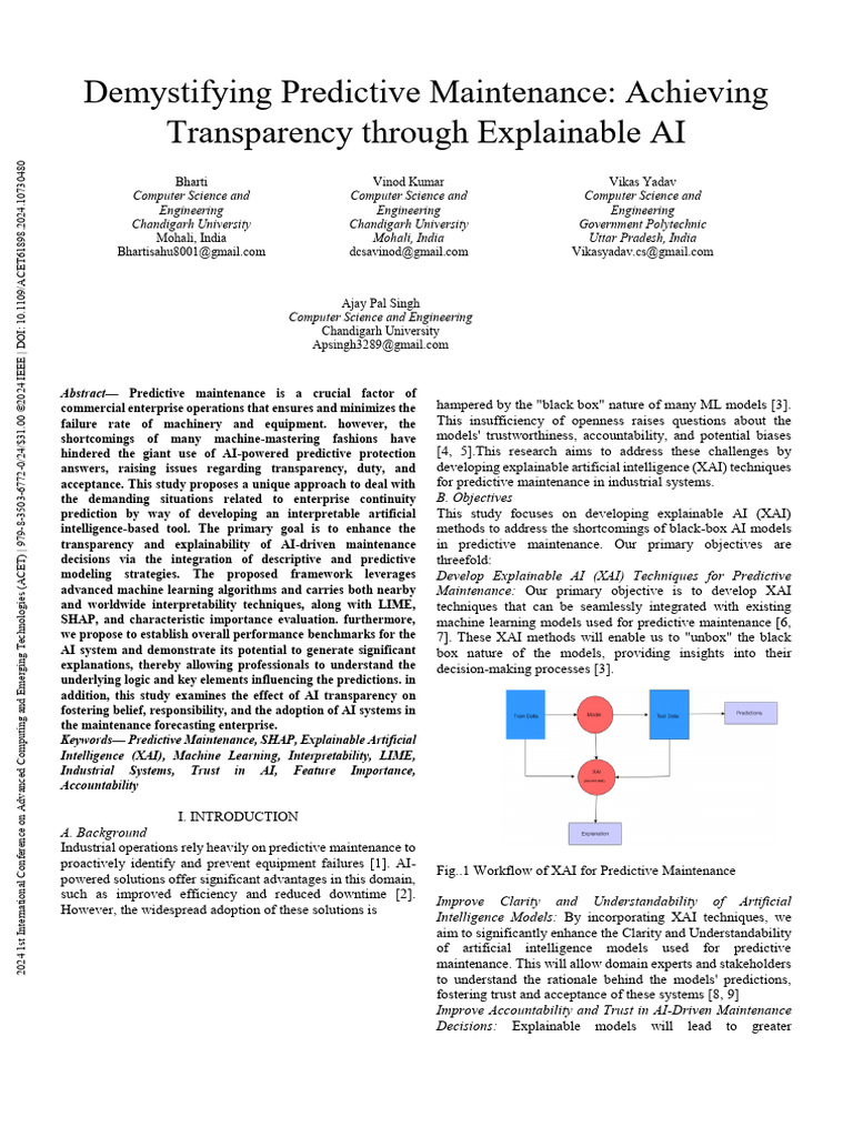 Explainable AI for Predictive Maintenance | PDF | Artificial ...