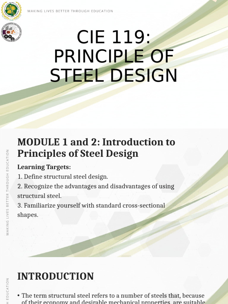 Principles of Steel Design Overview | PDF | Steel | Building Materials