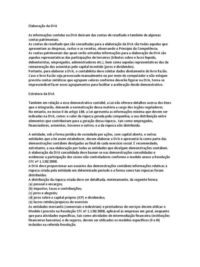 Guia Completo para Elaboração da DVA | PDF | Relatório anual ...