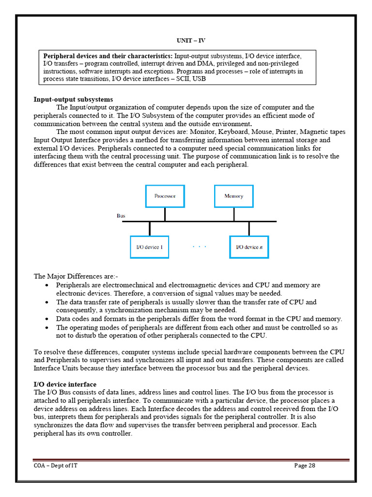 Understanding Computer I/O Subsystems | PDF | Input/Output | Computer ...