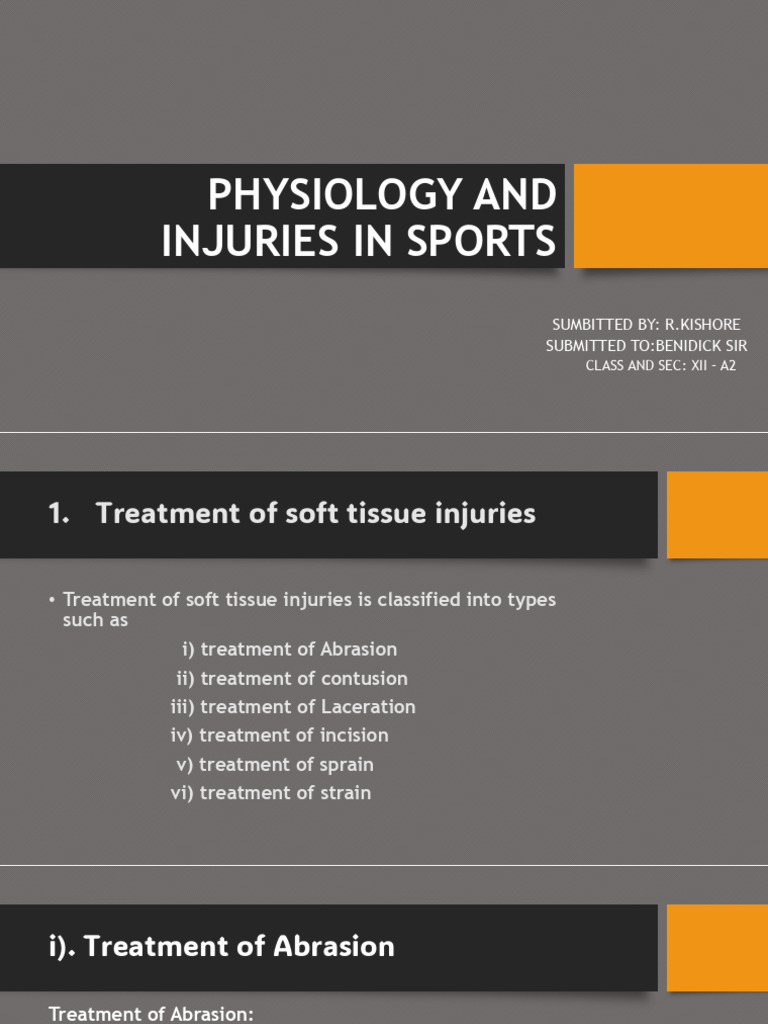 Sports Injury Treatment Guide | PDF | Wound | First Aid