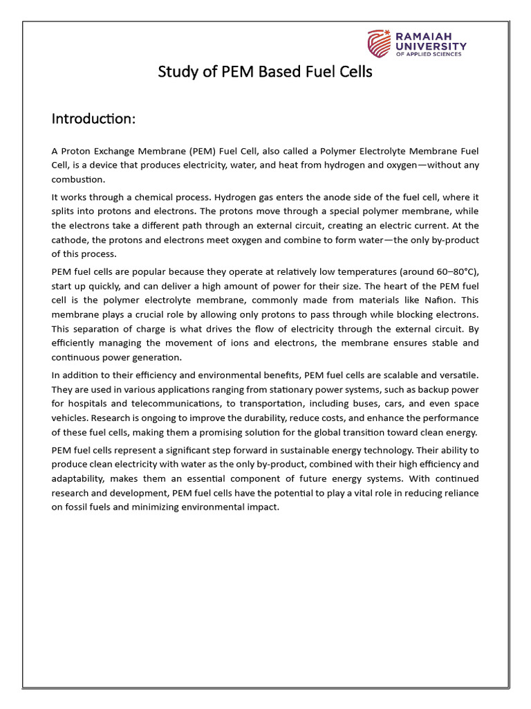 Fuel Cells Operation and Working | PDF | Fuel Cell | Electrochemistry