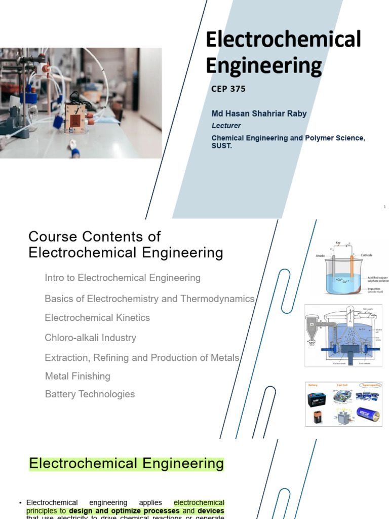 Electrochemical Engineering Course Overview | PDF | Electrochemistry ...