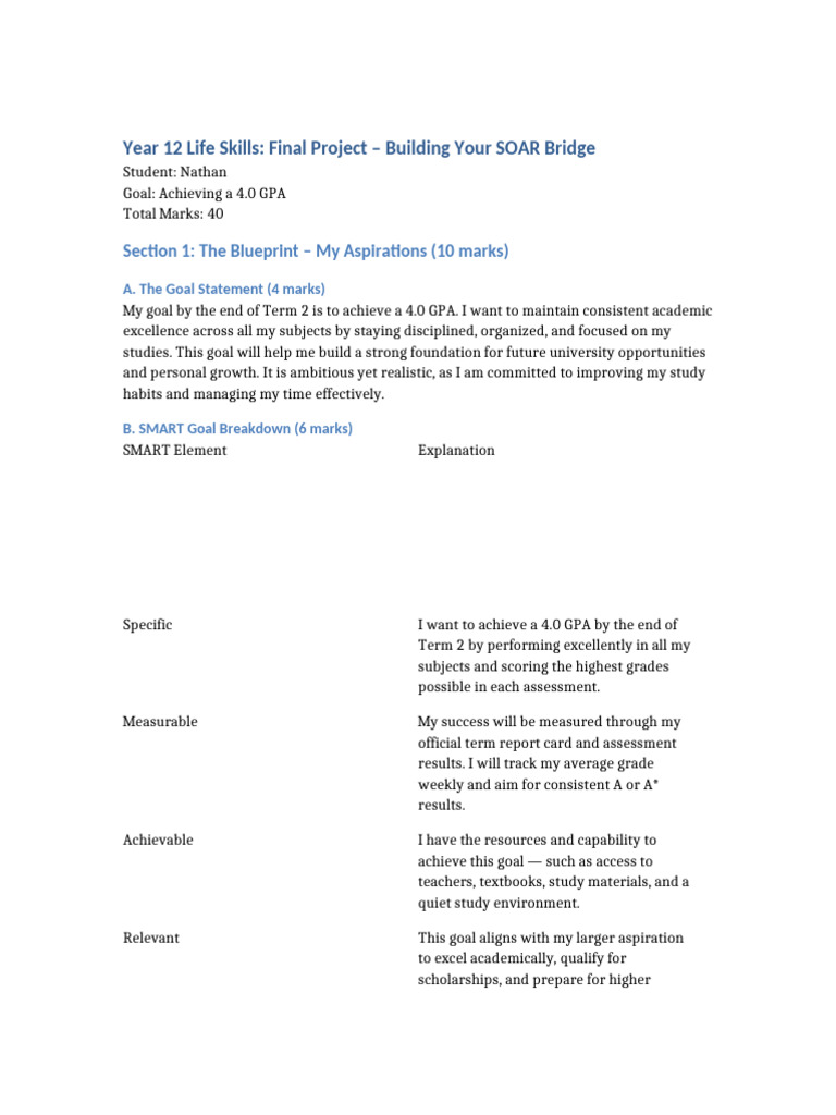 Nathan SOAR Bridge Final Project | PDF | Goal | Cognition