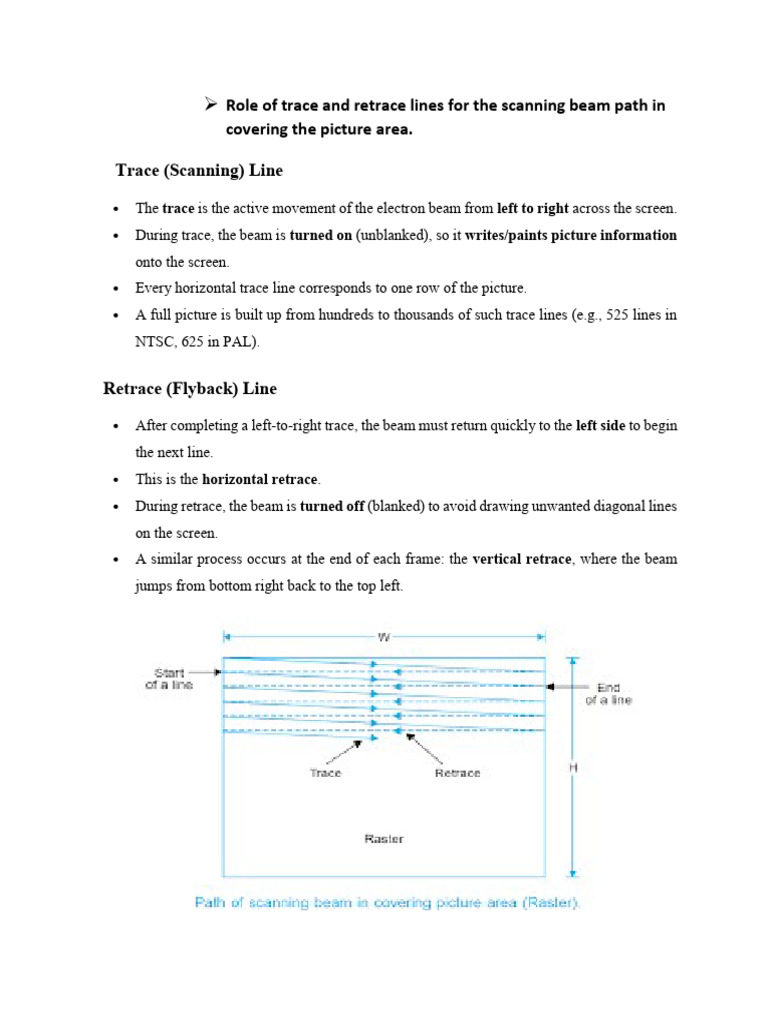Trace and Retrace Lines in Video Signals | PDF | Digital Television ...
