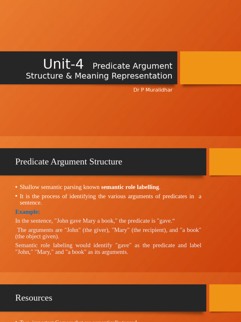 Predicate Argument Structure and Semantics | PDF | Parsing | Phrase