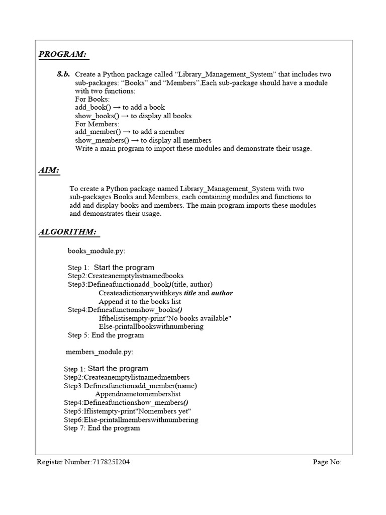 Library Management System in Python | PDF | Computing | Applied Mathematics