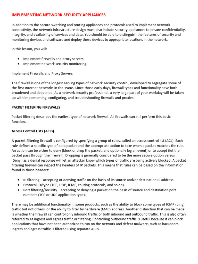 Network Security Appliance Implementation | PDF | Proxy Server ...