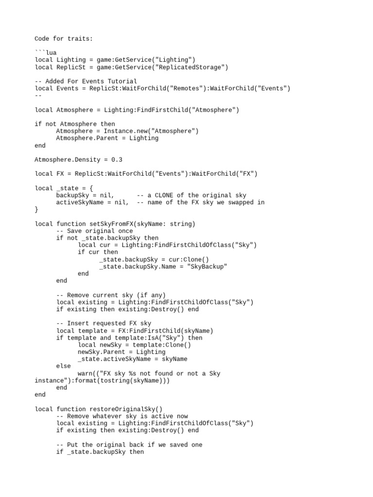 Lua Code for Dynamic Sky Effects | PDF | Computer Programming
