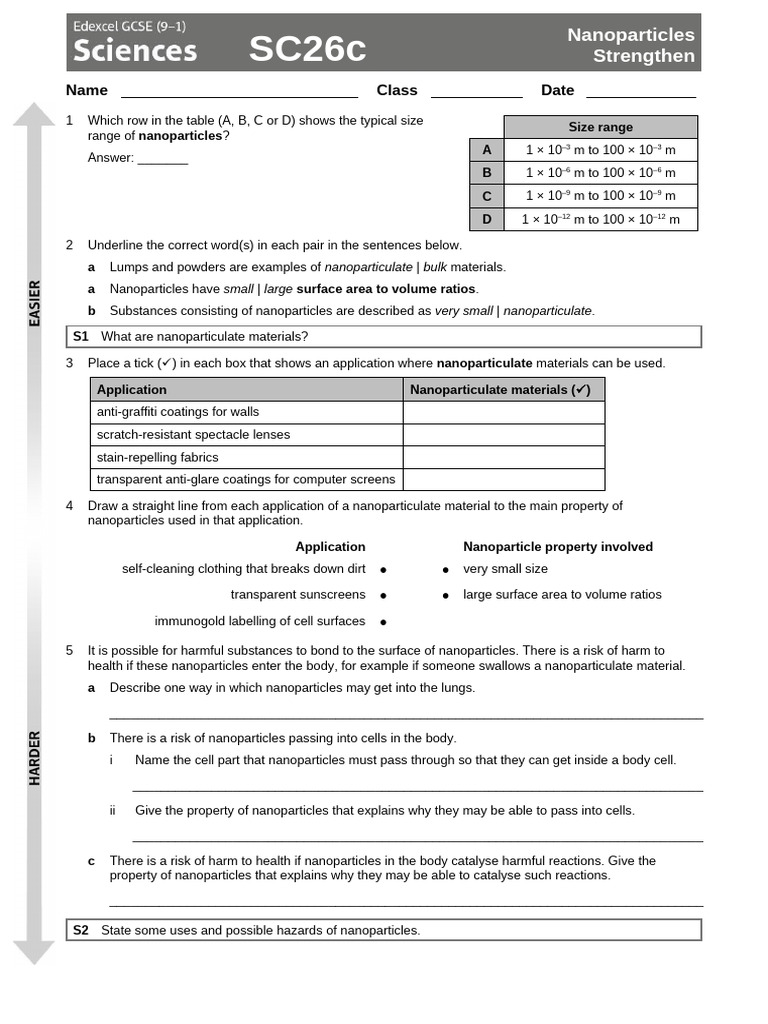 Name Class Date: Nanoparticles Strengthen | PDF | Nanoparticle ...