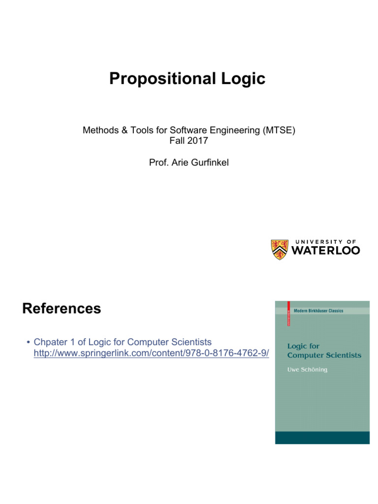 Propositional Logic Overview and Semantics | PDF | Logic | Formalism ...