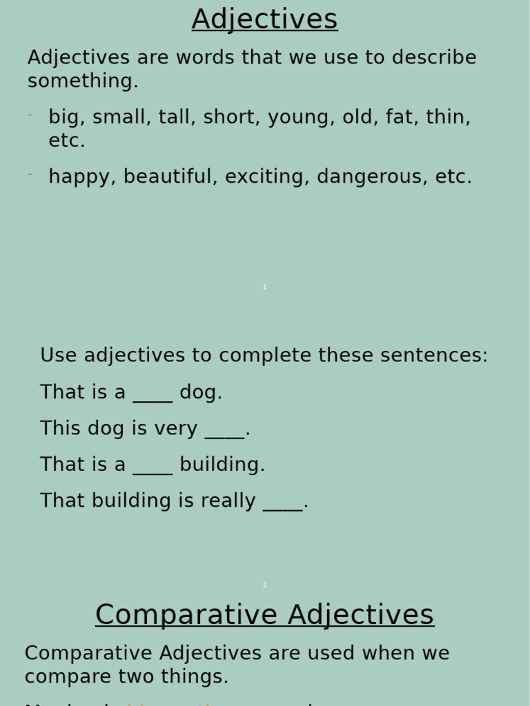 Understanding Adjectives and Their Forms | PDF | Adjective | Linguistics