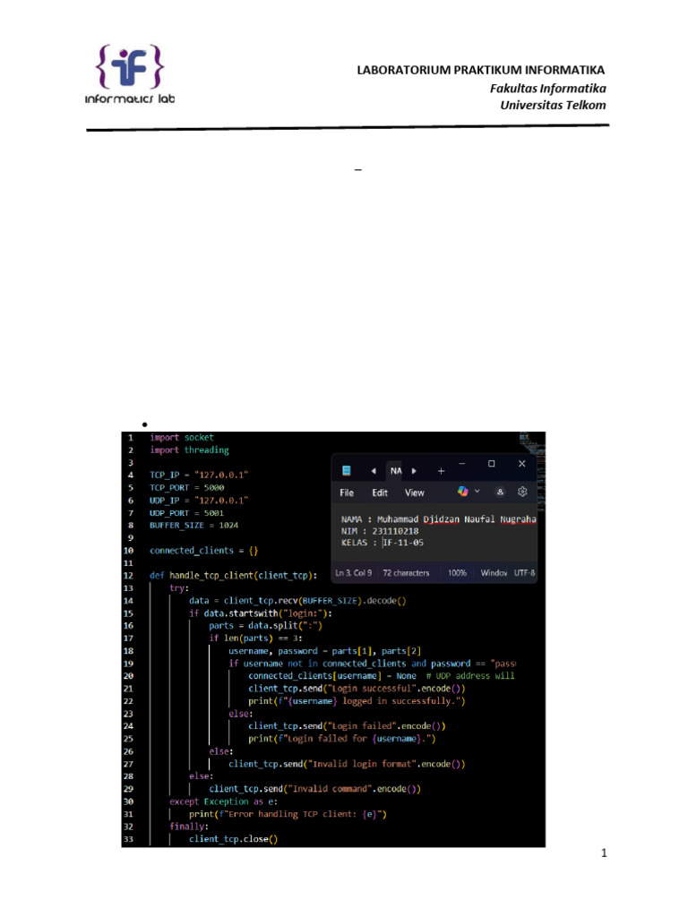 Socket Programming: Chat Room TCP-UDP | PDF