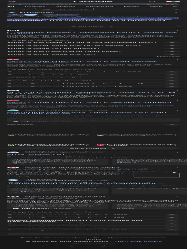 781 Fault Code - Google Search | PDF | Computing | Computer Engineering