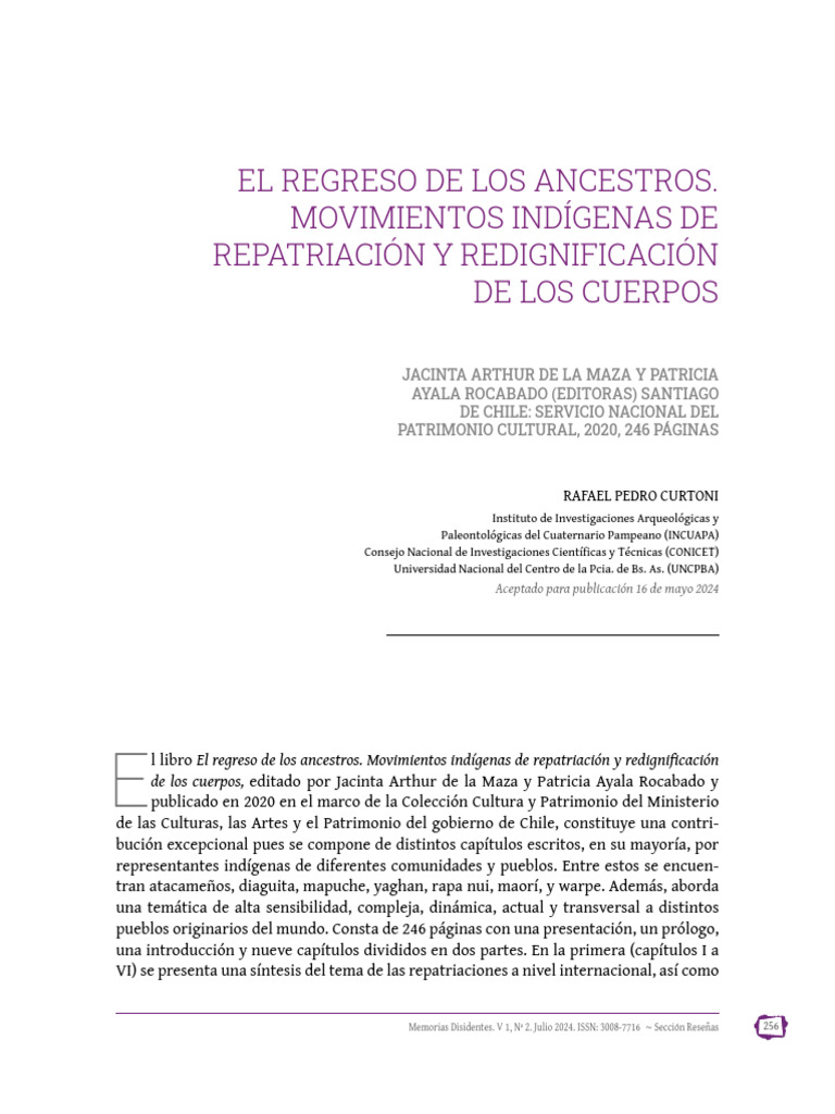 Repatriación y Redignificación Indígena | PDF | Chile | Educación en ...