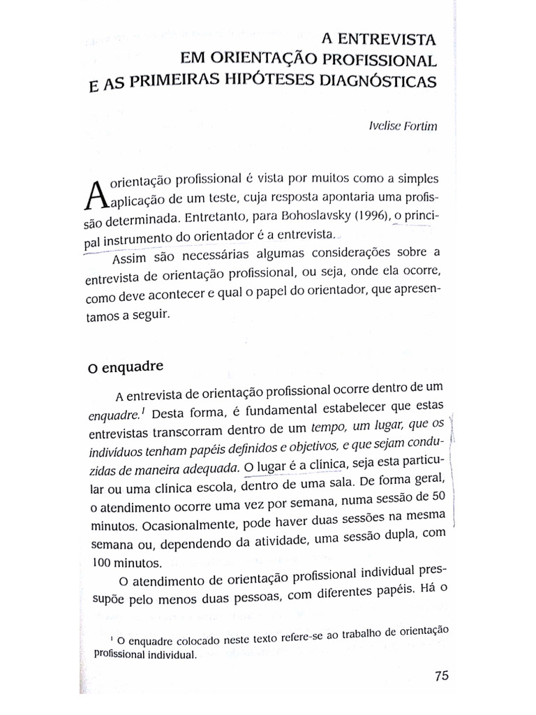 Texto+13+-+A+entrevista+em+orienta%C3%A7%C3%A3o+profissional | PDF