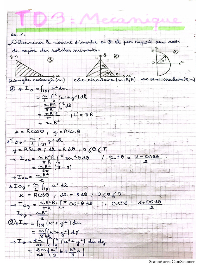 TD Dynamique Avec Correction (Prof Bousfia) | PDF