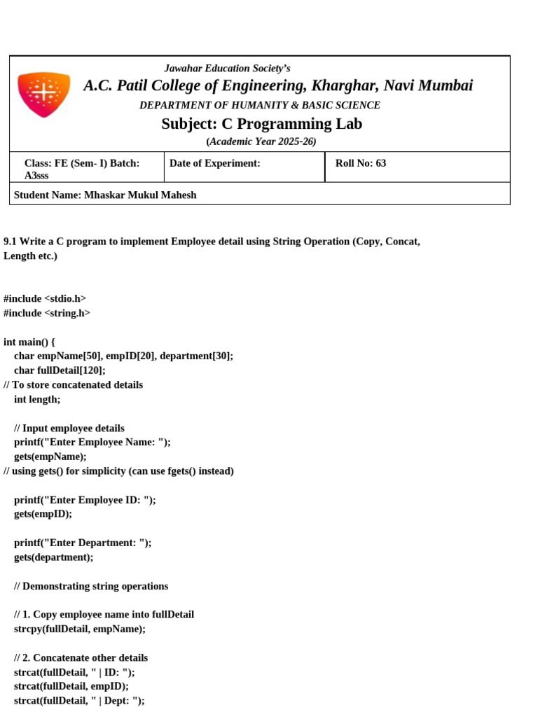 CP Exp-9.1 | PDF