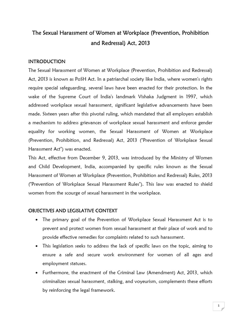 Understanding the POSH Act 2013 | PDF | Sexual Harassment | Justice