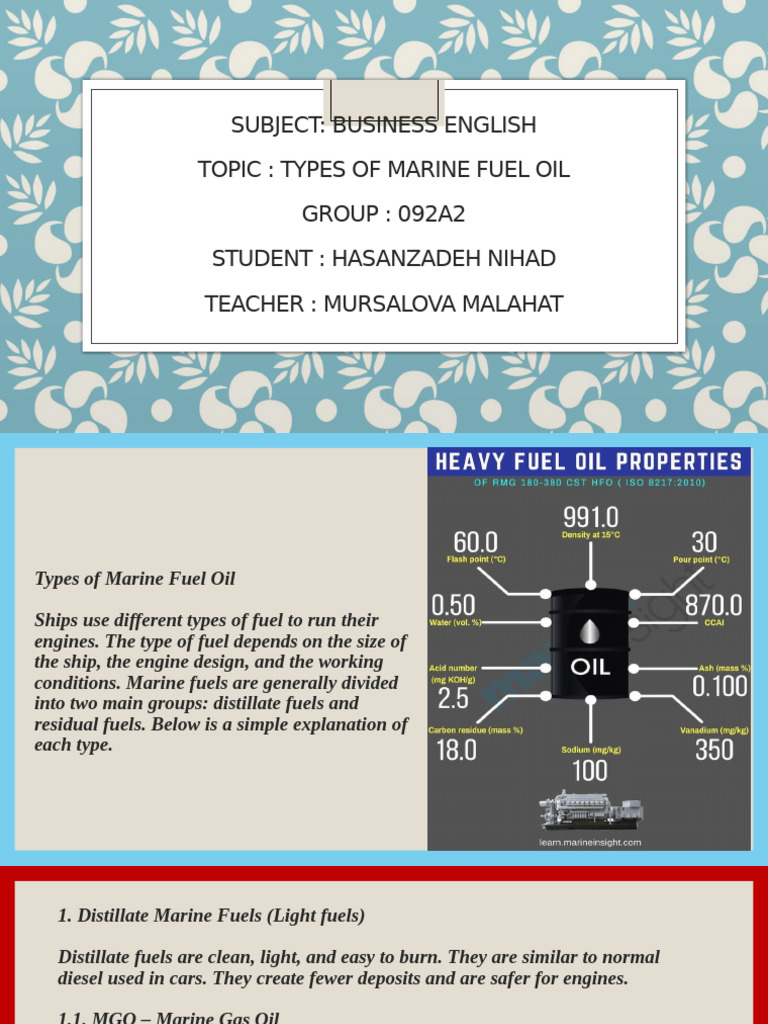 Types of Marine Fuel Oil Explained | PDF