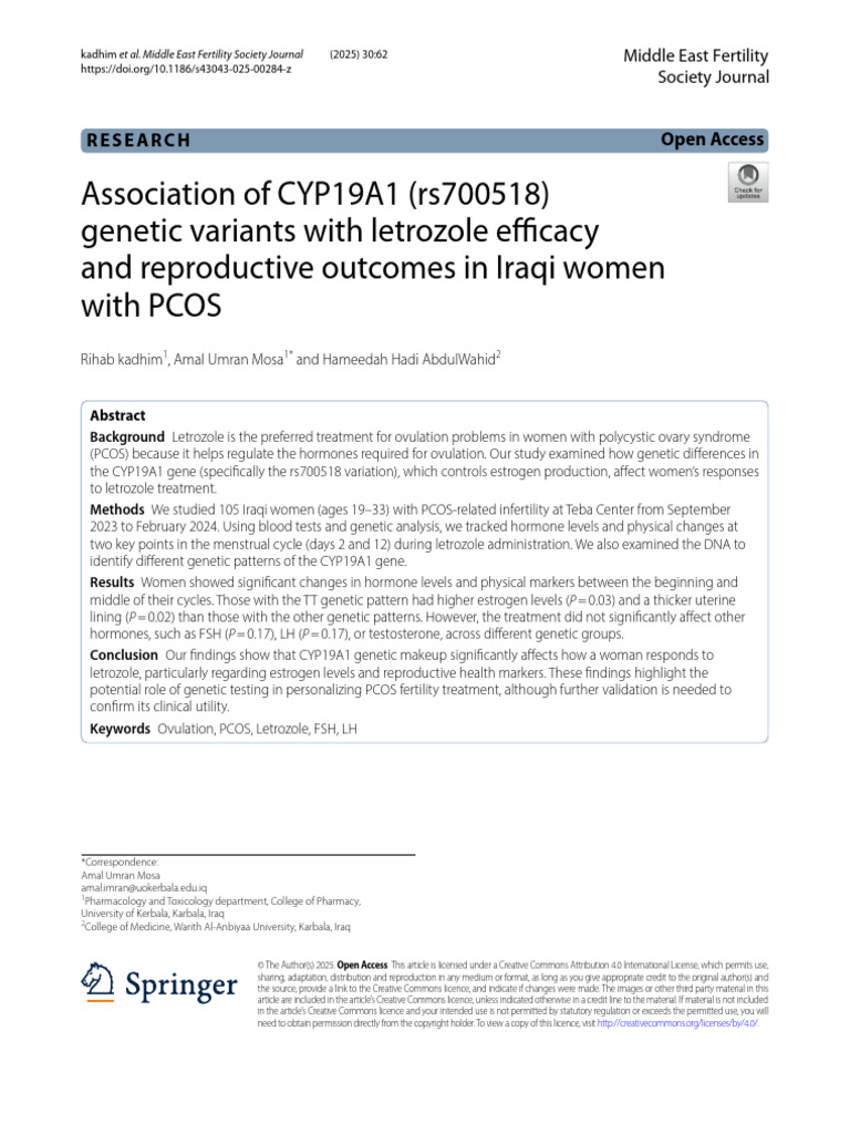 s43043-025-00284-z | PDF | Polycystic Ovary Syndrome | Luteinizing Hormone
