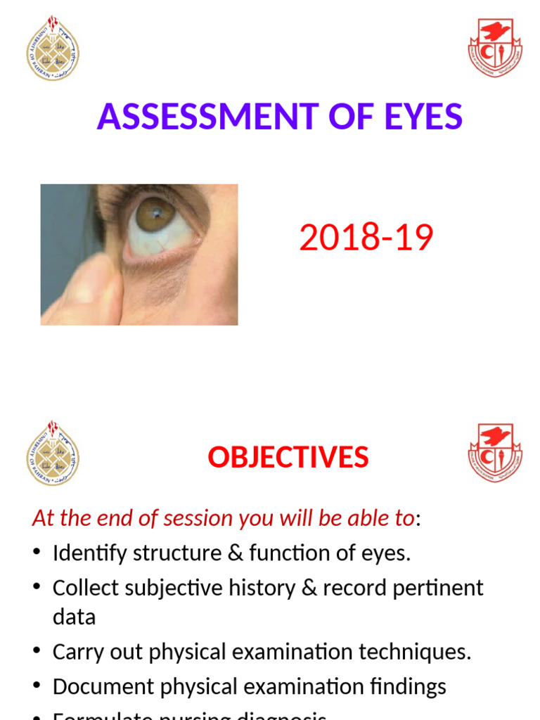 Assessment of Eyes 2018-19 | PDF | Retina | Eye