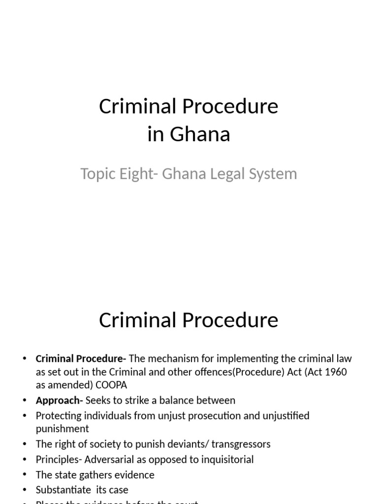 Ghana Criminal Procedure Overview | PDF | Bail | Prosecutor