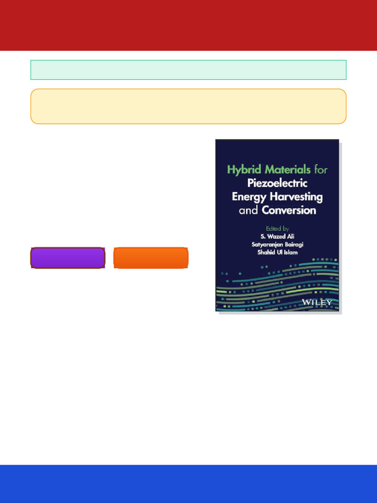 Hybrid Materials for Piezoelectric Energy Harvesting and Conversion 1st ...