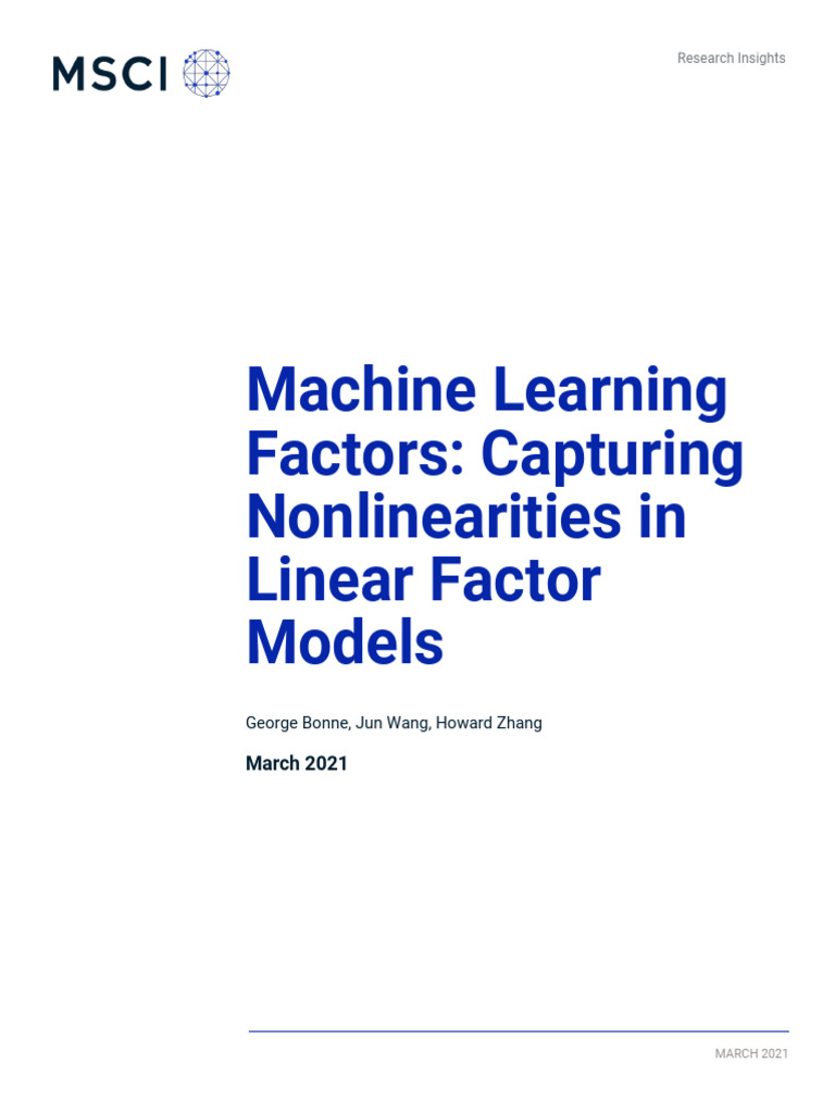 Machine Learning in Linear Factor Models | PDF | Machine Learning ...