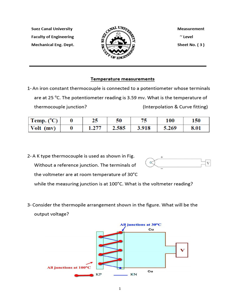 Thermocouple Temperature Measurement Guide | PDF