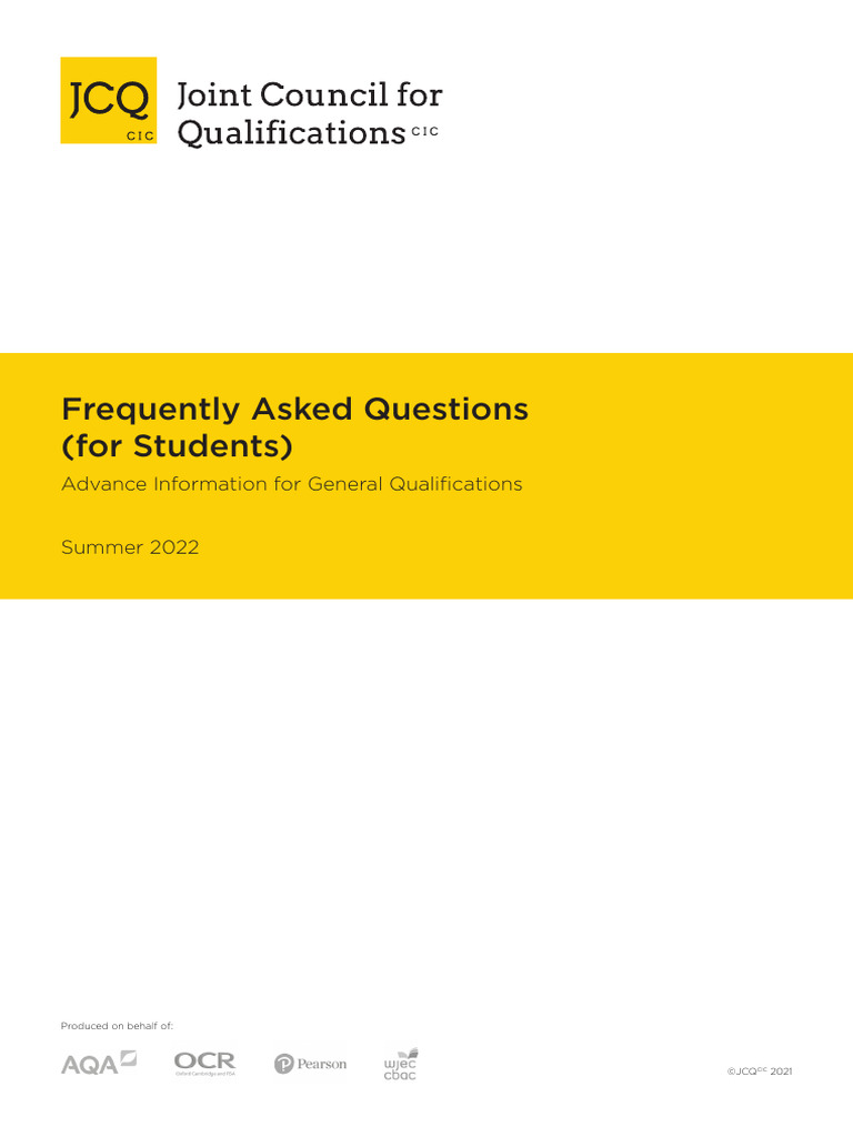 Advance Information FAQs for Students | PDF