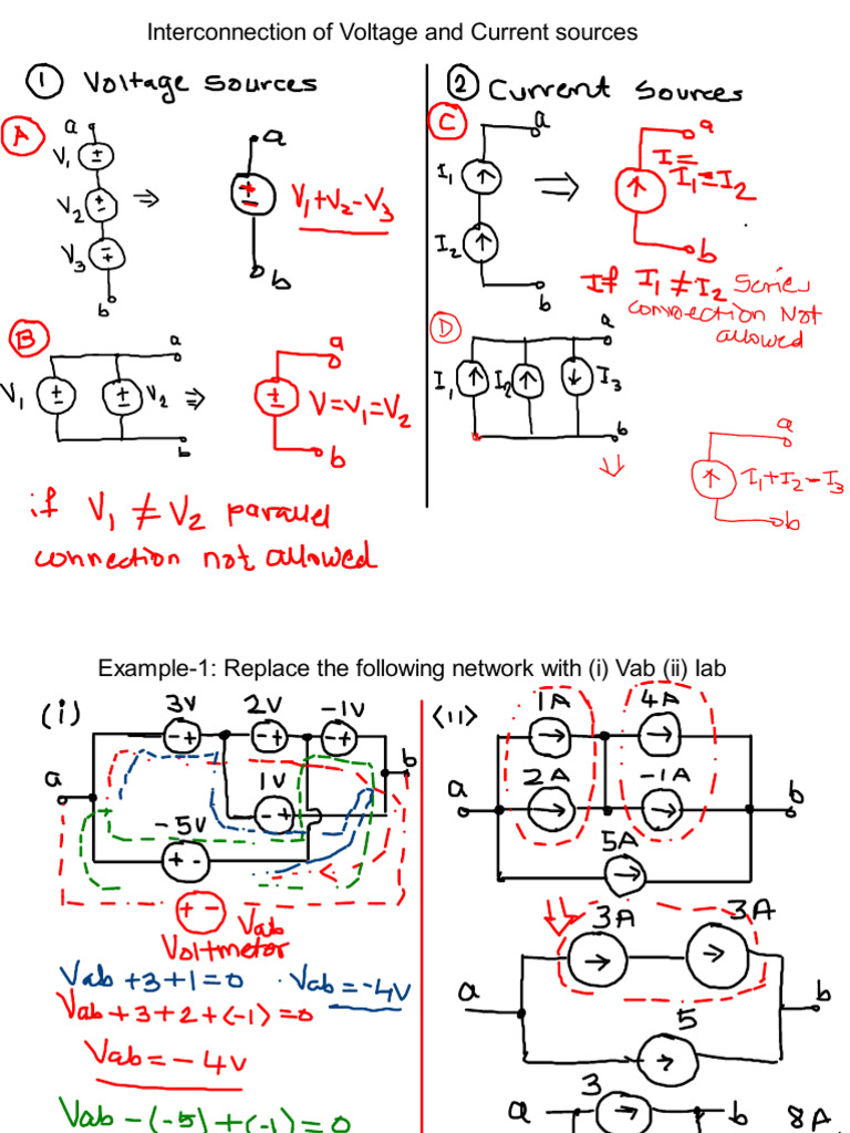 Chapter 1.2 DC Circuits Interconnection of Sources | PDF