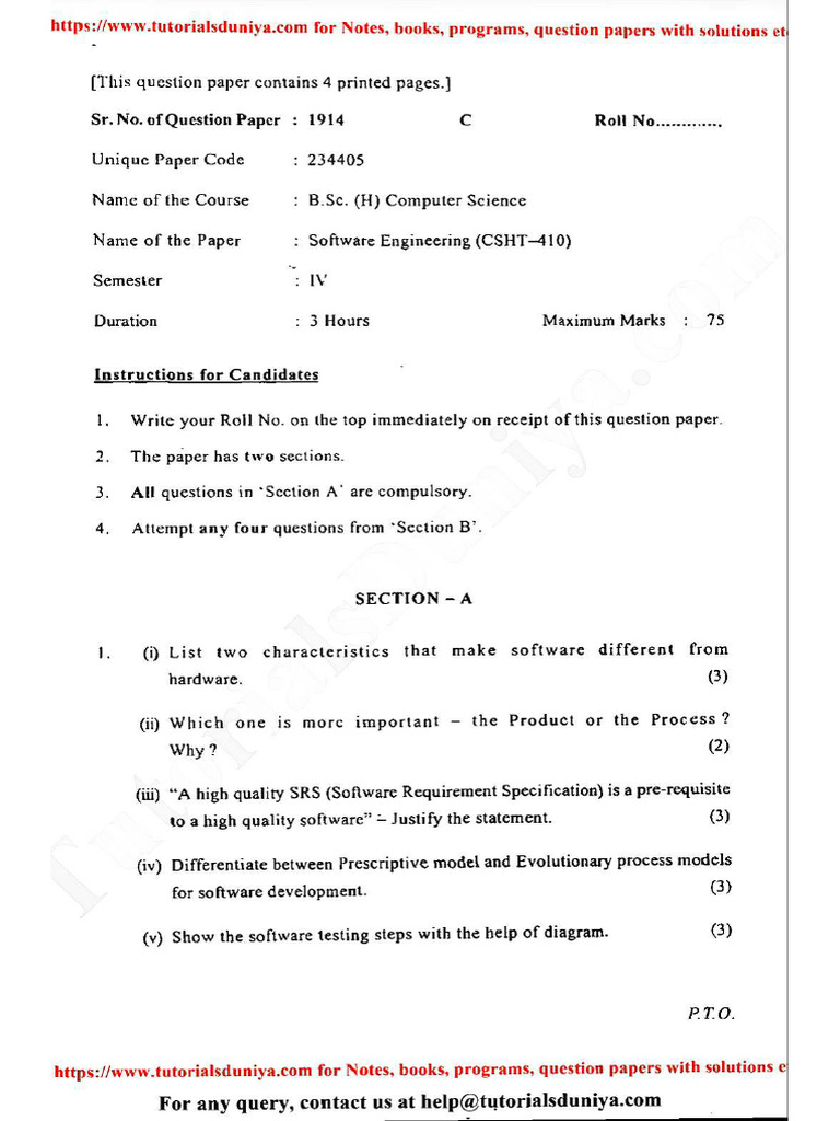 Software Engineering PYQs | PDF