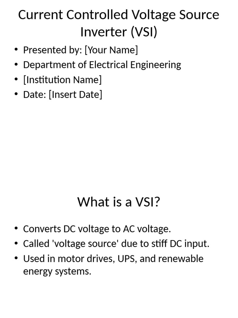 Current Controlled Voltage Source Inverter | PDF | Power Inverter ...