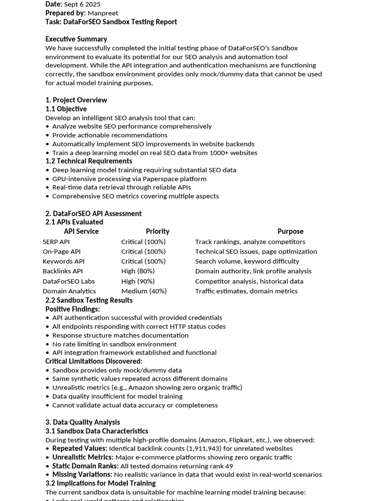 Report September 6 Sandbox Testing | PDF | Search Engine Optimization ...
