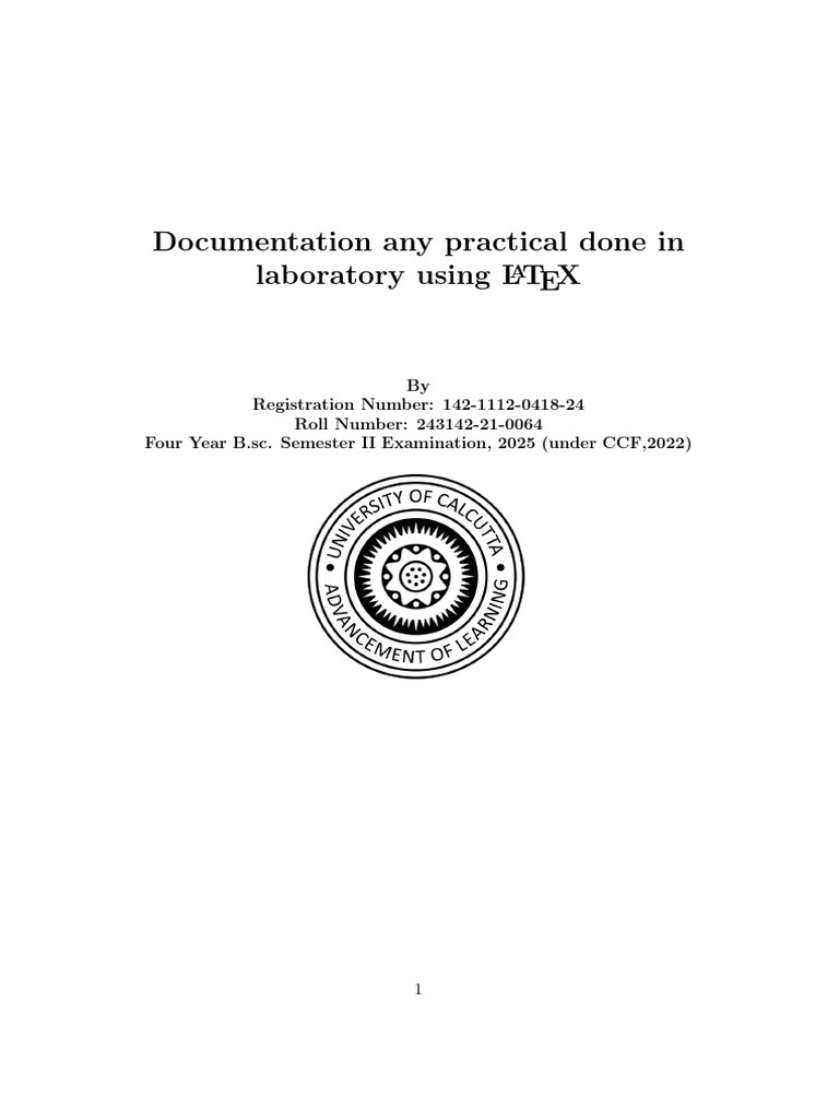Laboratory Documentation Using LaTeX | PDF