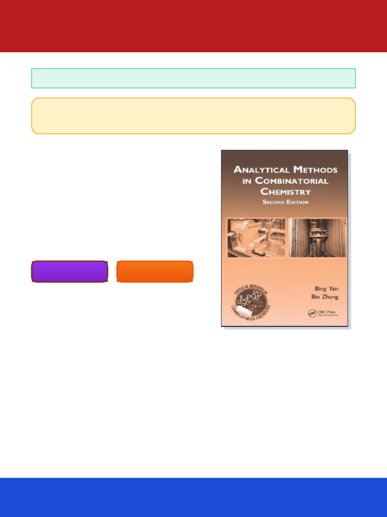 Analytical Methods in Combinatorial Chemistry Second Edition Critical ...