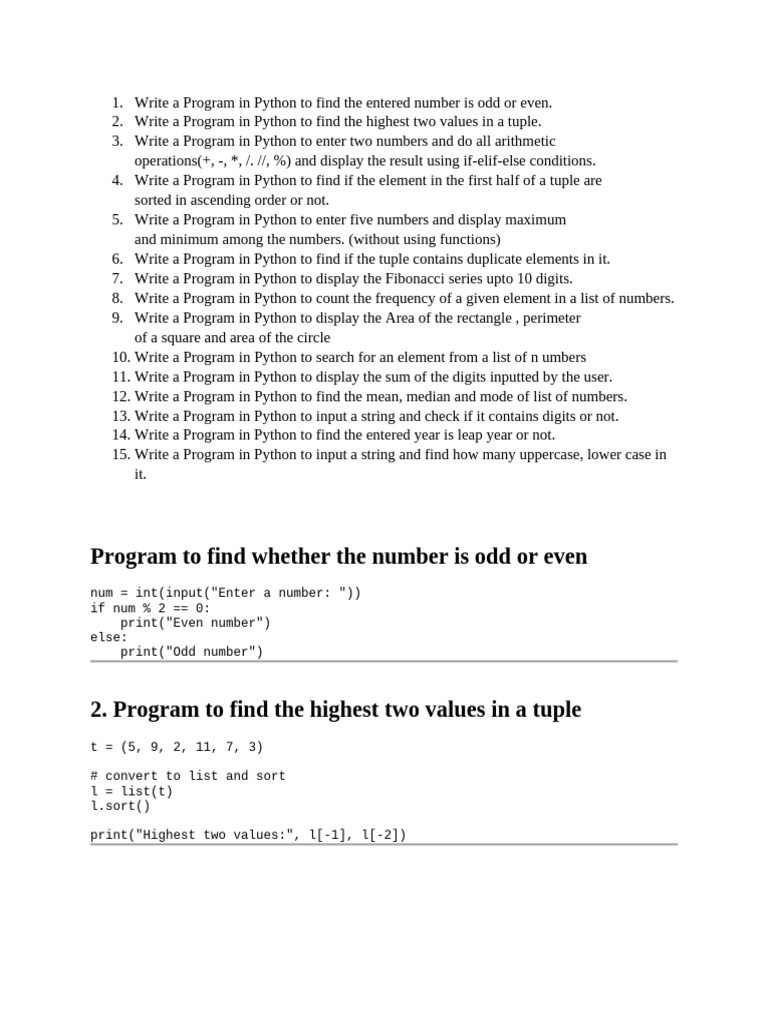 Python Programs for Beginners | PDF