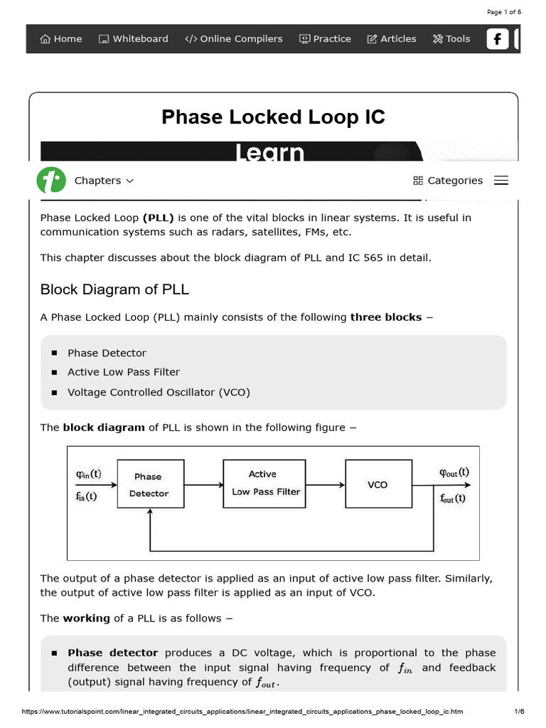 Phase Locked Loop IC | PDF | Detector (Radio) | Electronics
