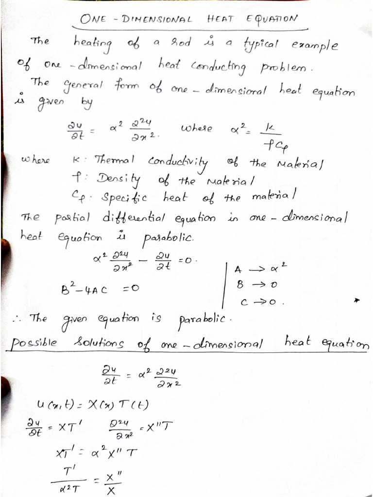 3.one Dimensional Heat Equation | PDF